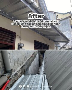 bagian depan rumah ditambahkan kanopi