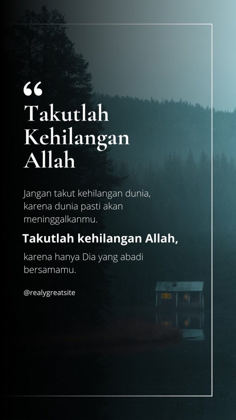 takut kehilangan Allah