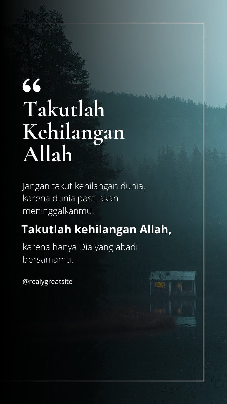 takut kehilangan Allah